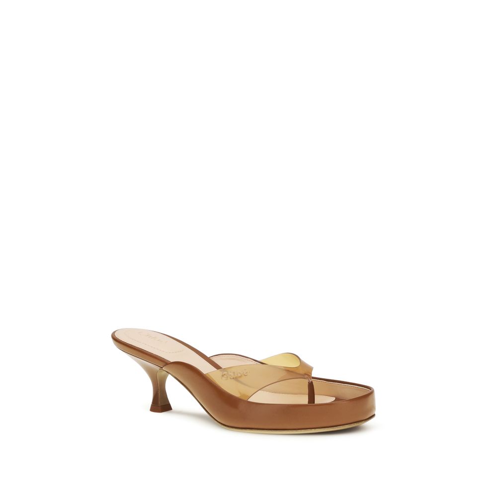 Chloé Brown Calf Leather Bos Taurus Stiletto Heel Sandals | Regal Royce