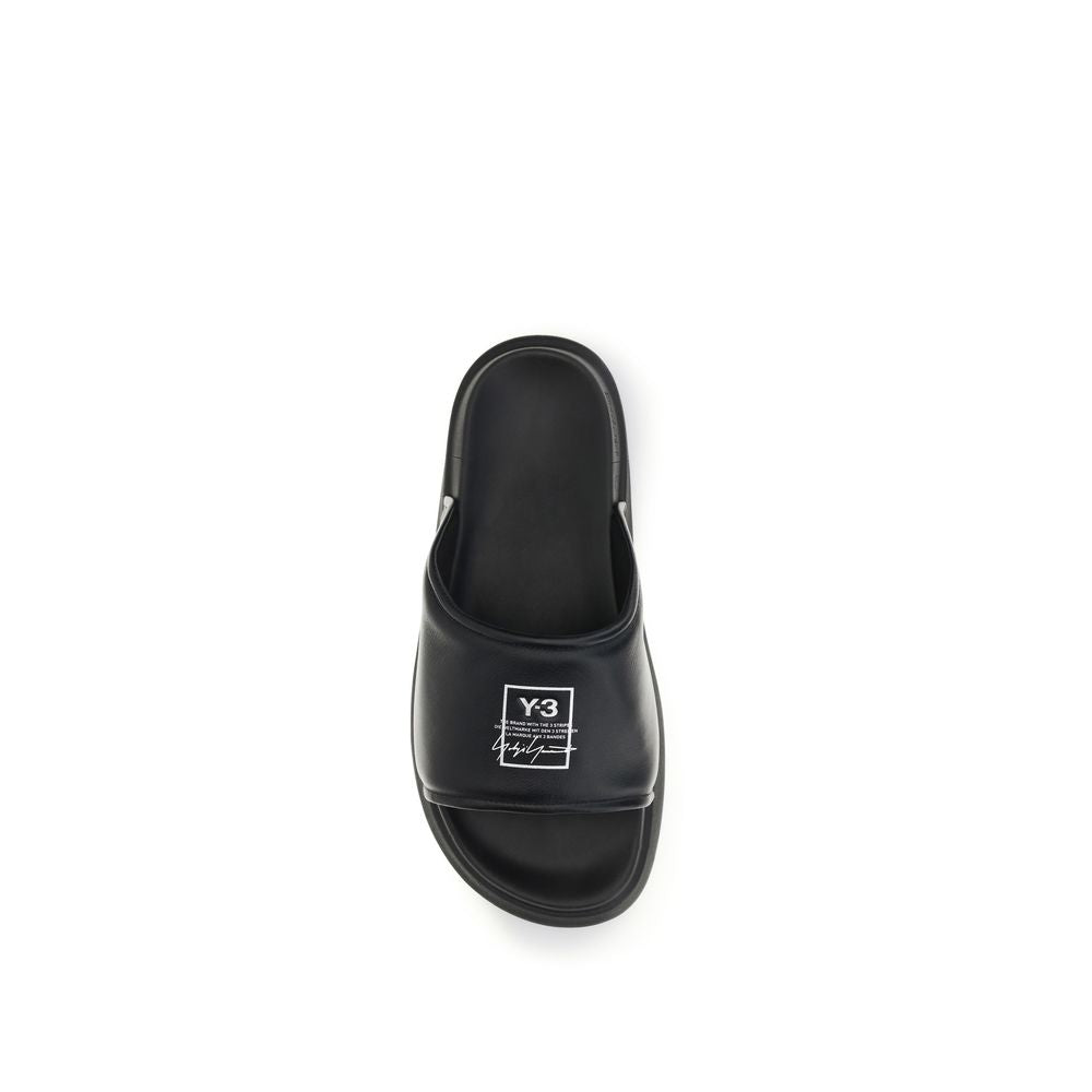 Y-3 Black Calf Leather Bos Taurus Sandals | Regal Royce
