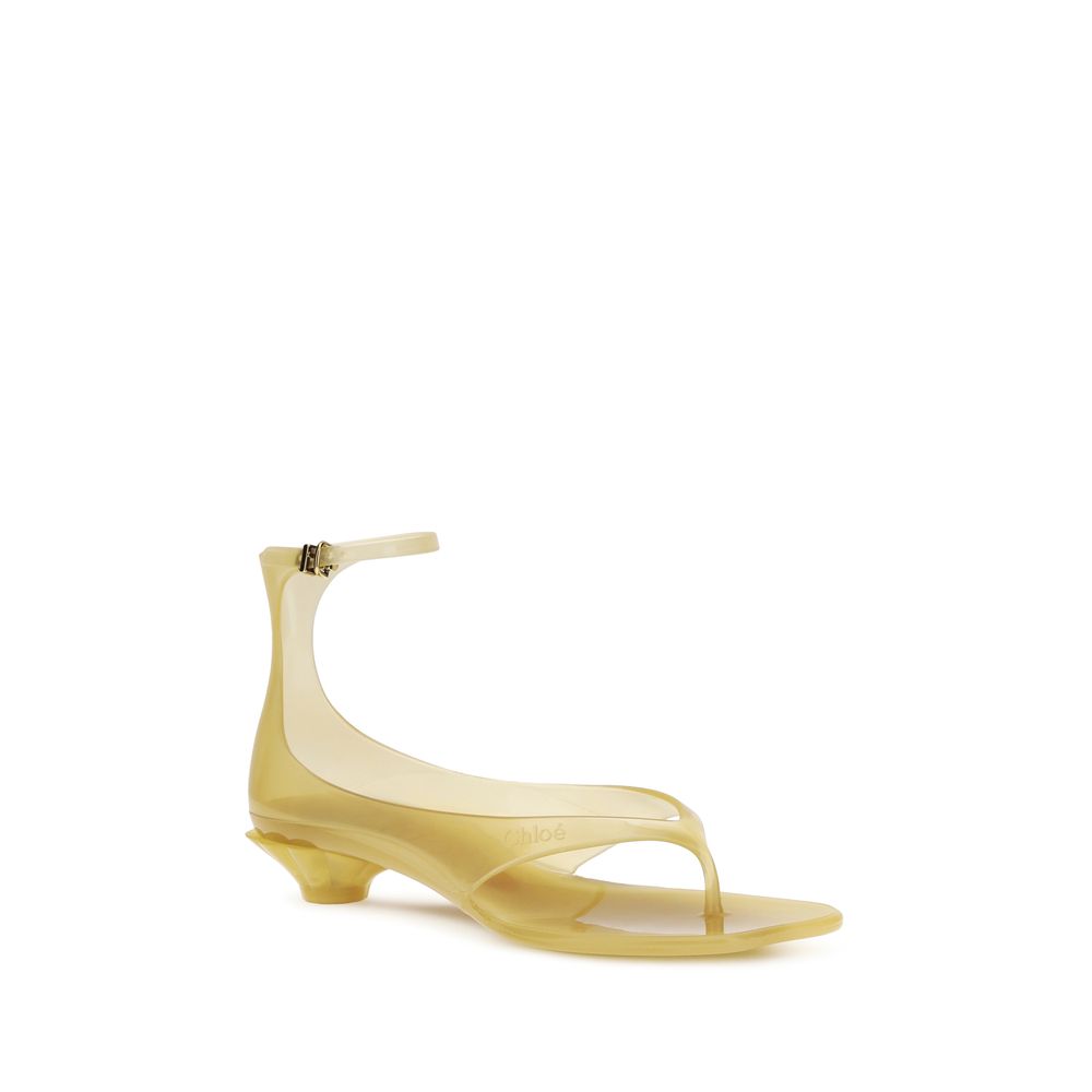 Chloé Beige Polyurethane Flat Sandals | Regal Royce