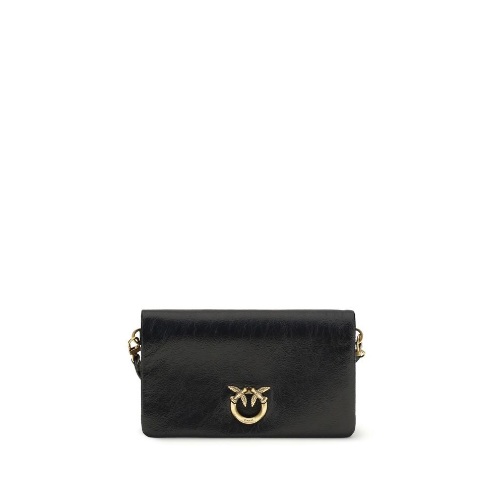 PINKO Black Calf Leather Bos Taurus Shoulder Bag | Regal Royce