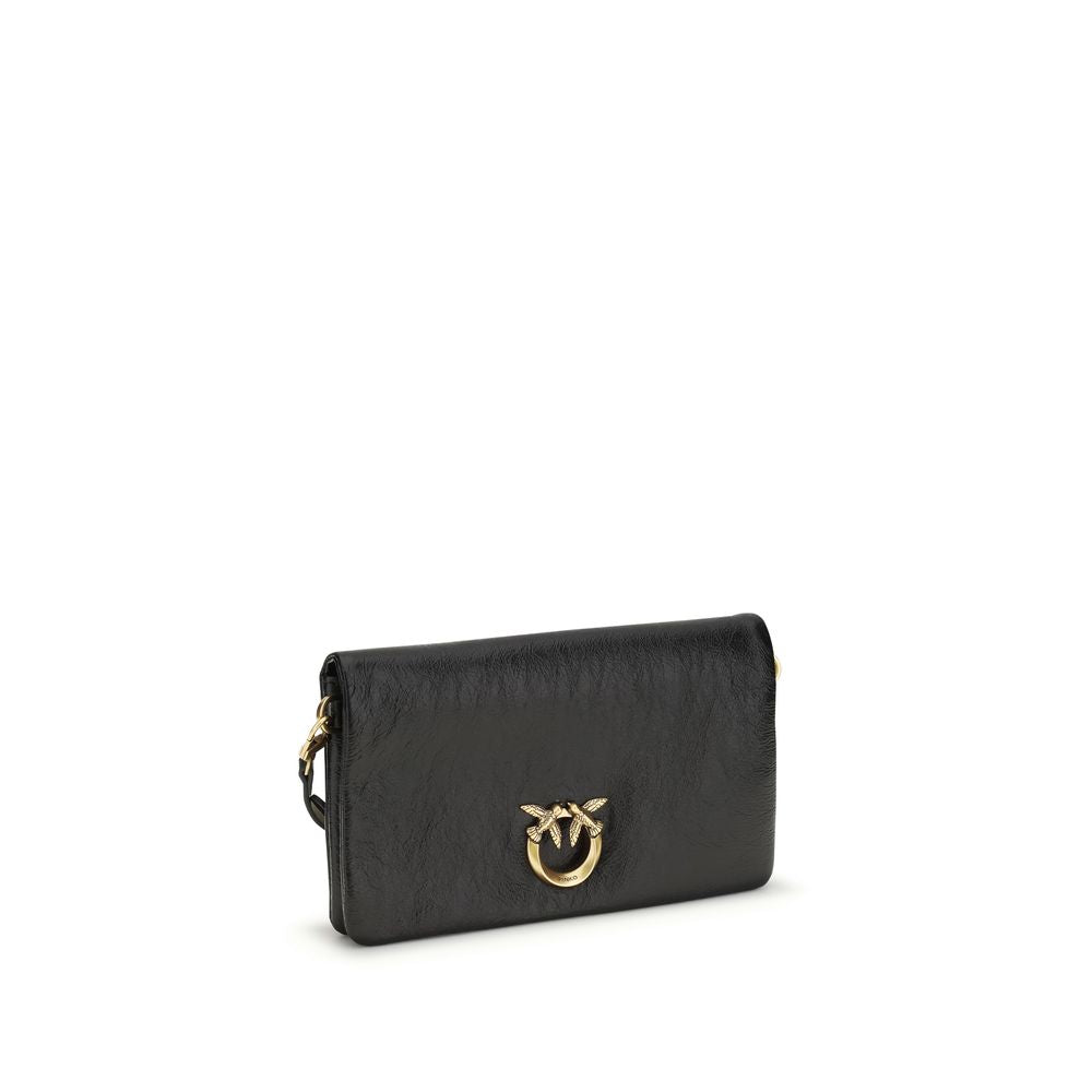 PINKO Black Calf Leather Bos Taurus Shoulder Bag | Regal Royce