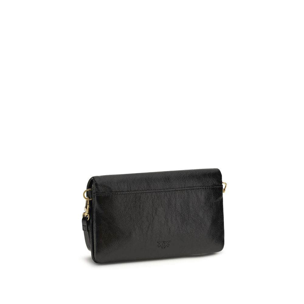PINKO Black Calf Leather Bos Taurus Shoulder Bag | Regal Royce