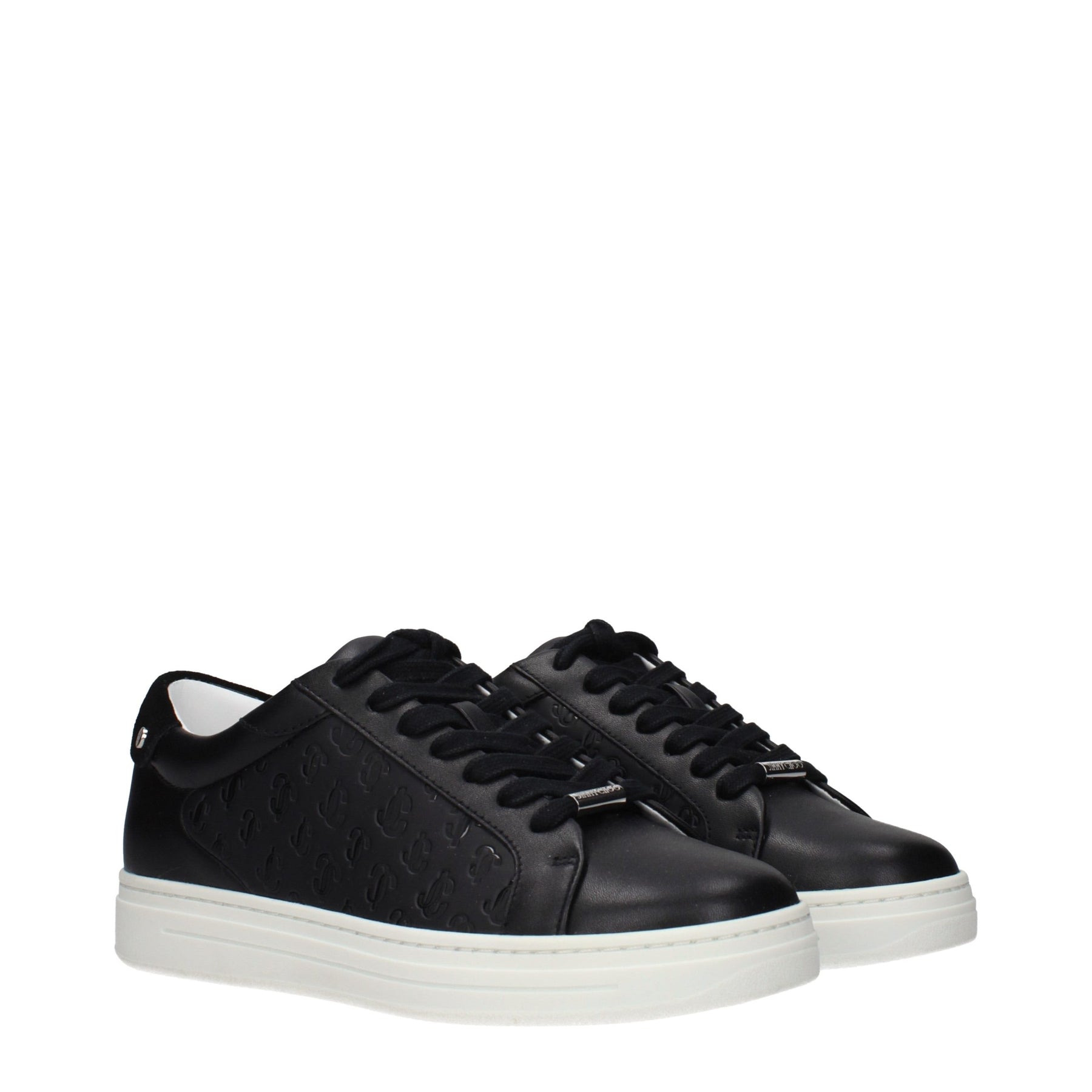 Jimmy Choo Black Leather Low Top Sneakers | Regal Royce