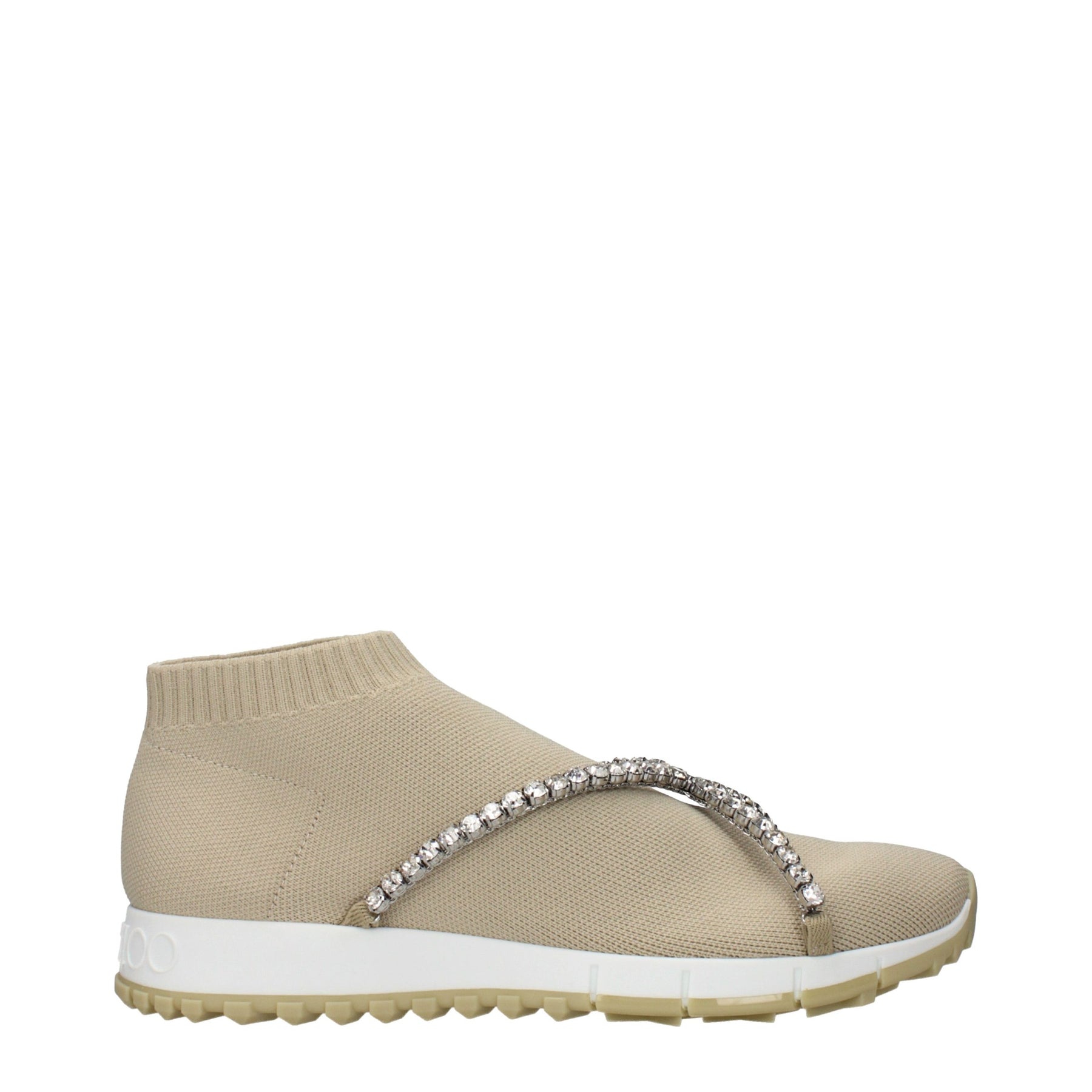 Jimmy Choo Beige Fabric Slip-On Loafers | Regal Royce