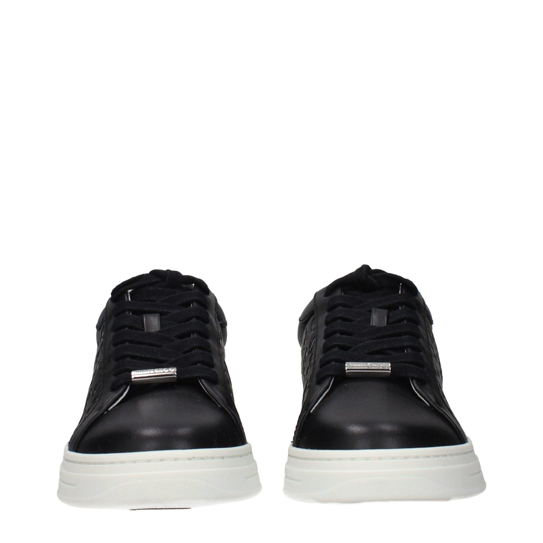 Jimmy Choo Black Leather Low Top Sneakers | Regal Royce