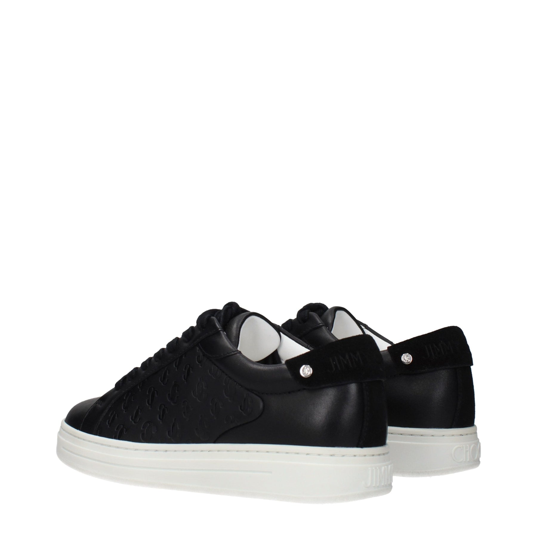 Jimmy Choo Black Leather Low Top Sneakers | Regal Royce