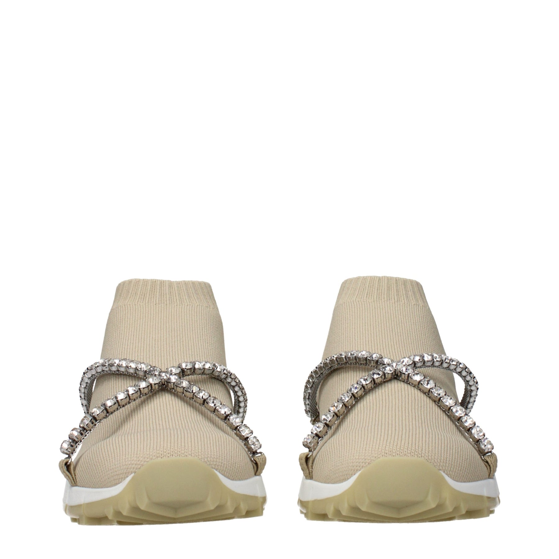 Jimmy Choo Beige Fabric Slip-On Loafers | Regal Royce