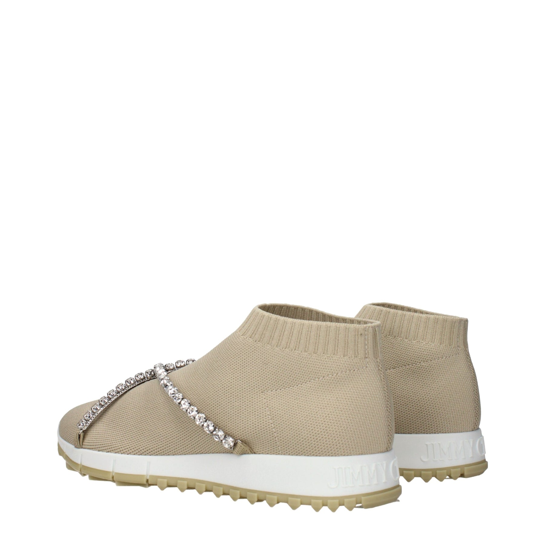 Jimmy Choo Beige Fabric Slip-On Loafers | Regal Royce