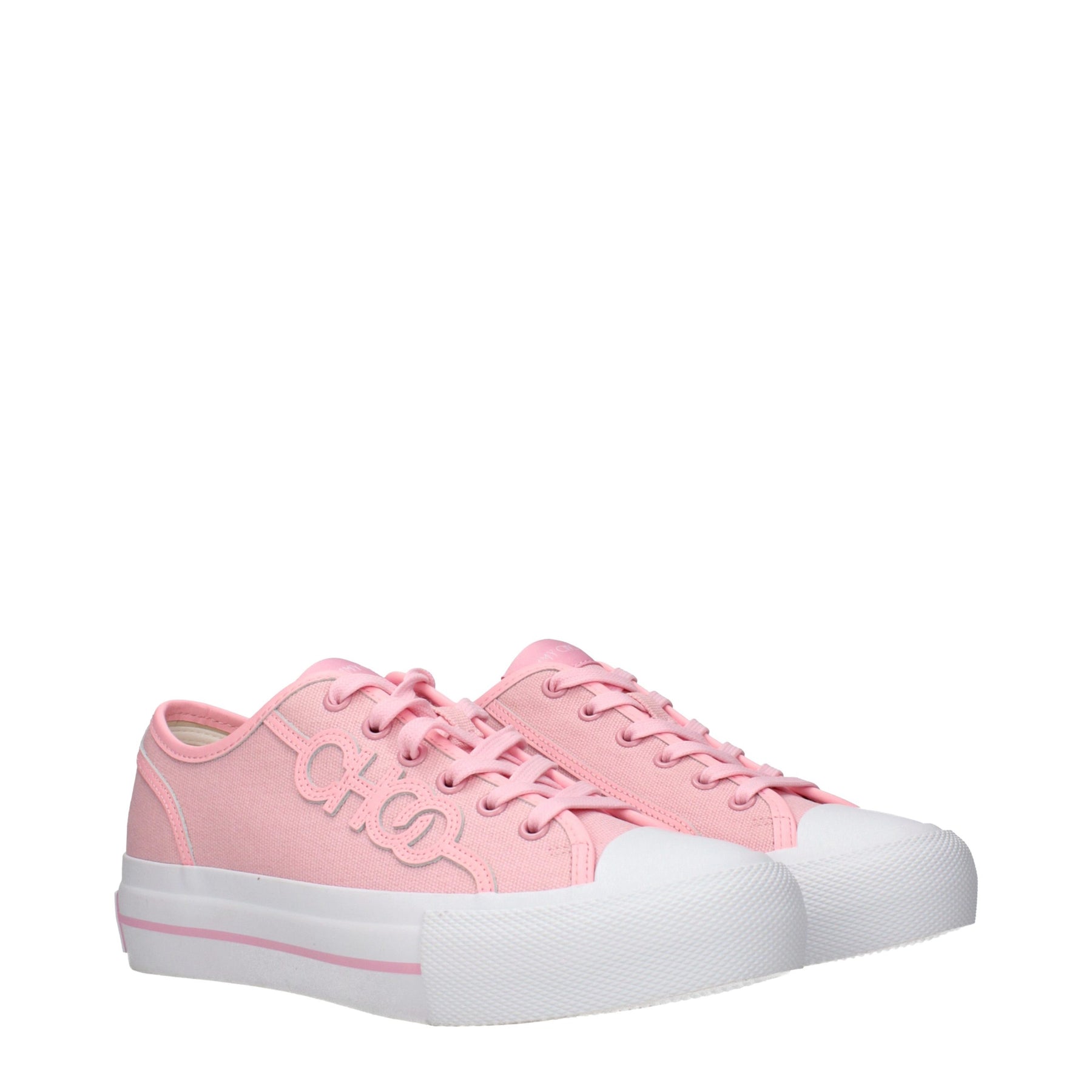 Jimmy Choo Pink Fabric Low Top Sneakers | Regal Royce