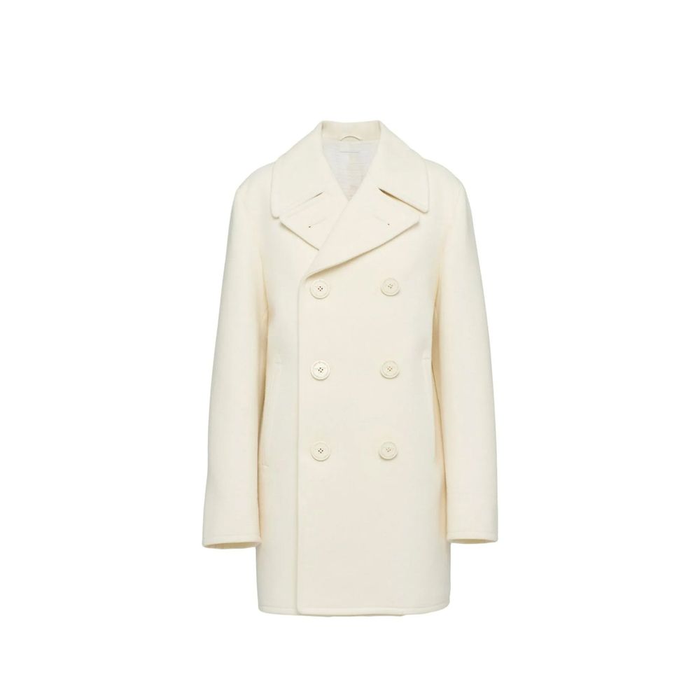Prada White Wool Coat | Regal Royce
