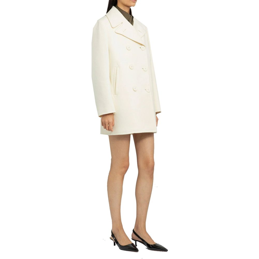 Prada White Wool Coat | Regal Royce