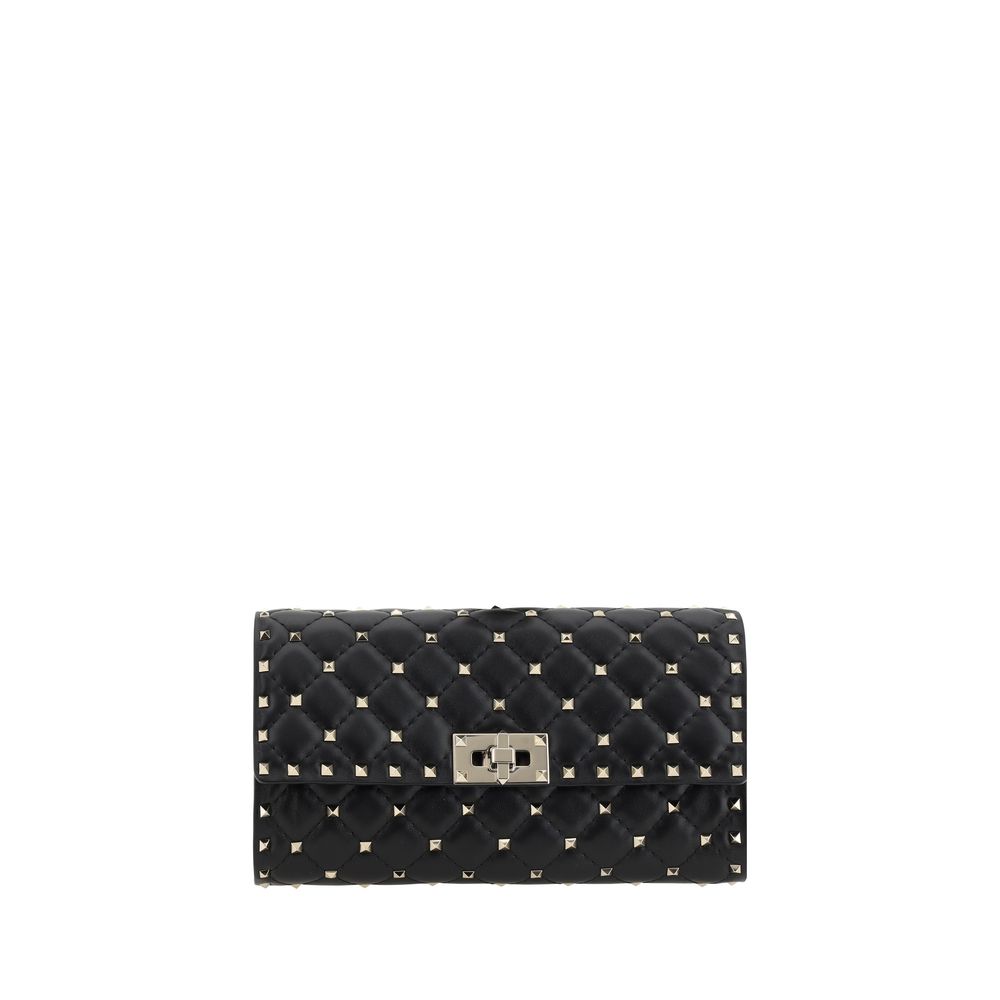 Valentino Garavani Black Calf Leather Bos Taurus Shoulder Bag | Regal Royce