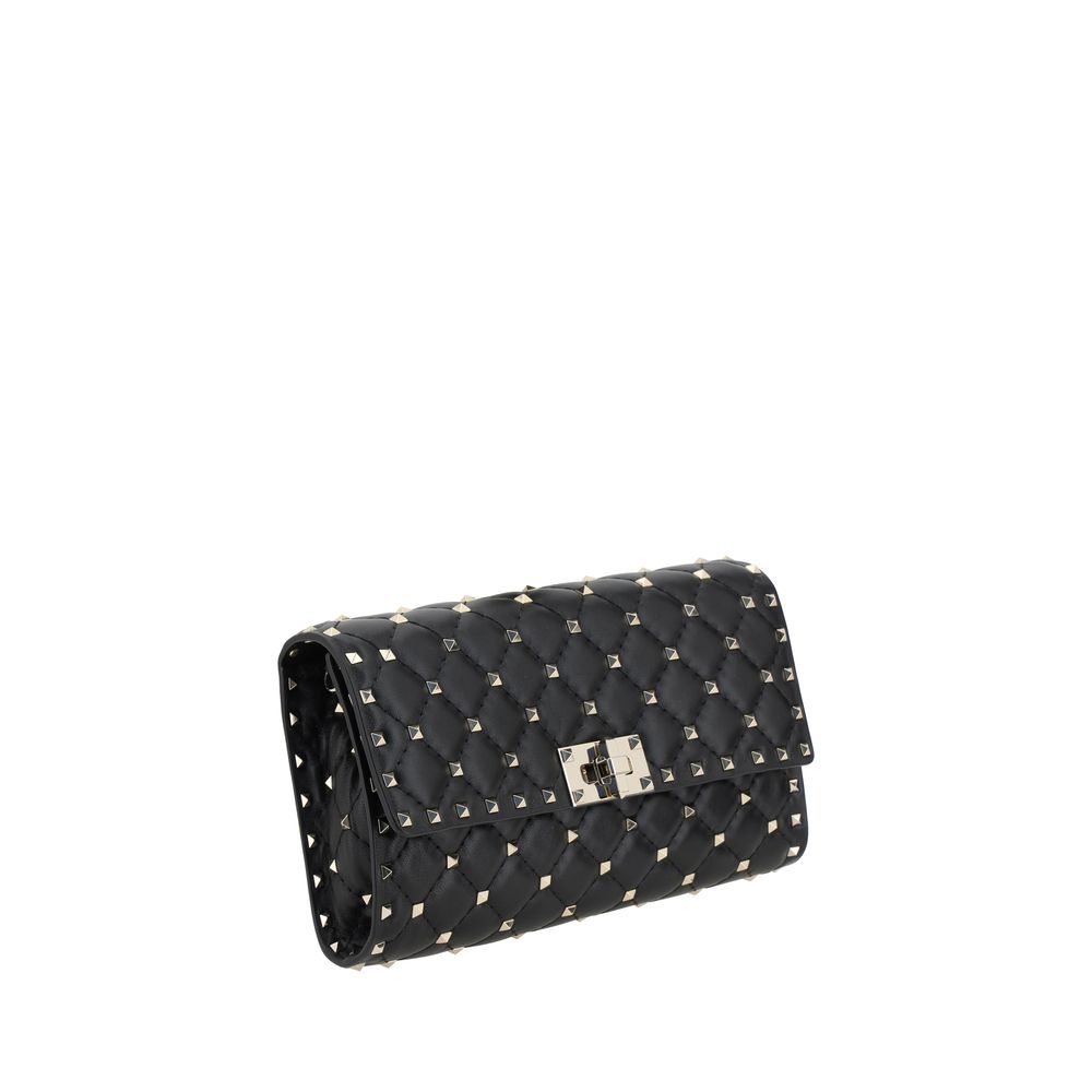 Valentino Garavani Black Calf Leather Bos Taurus Shoulder Bag | Regal Royce