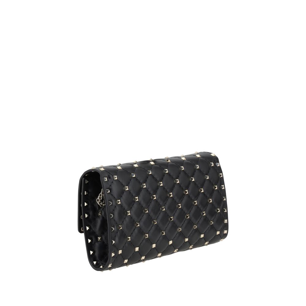 Valentino Garavani Black Calf Leather Bos Taurus Shoulder Bag | Regal Royce