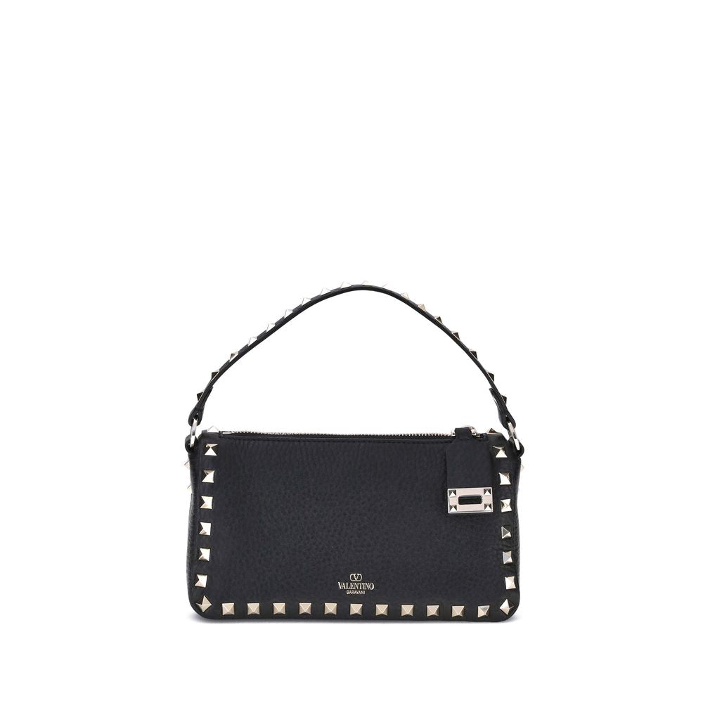 Valentino Garavani Black Calf Leather Bos Taurus Shoulder Bag | Regal Royce