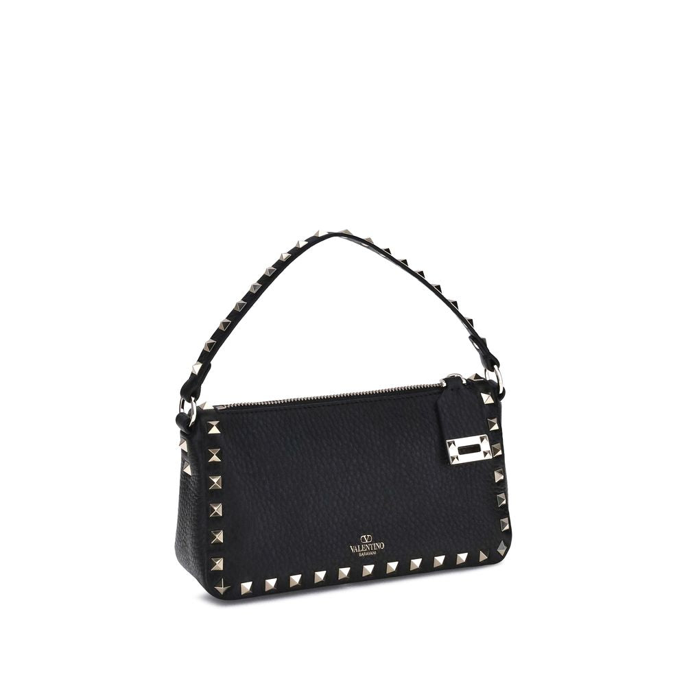 Valentino Garavani Black Calf Leather Bos Taurus Shoulder Bag | Regal Royce