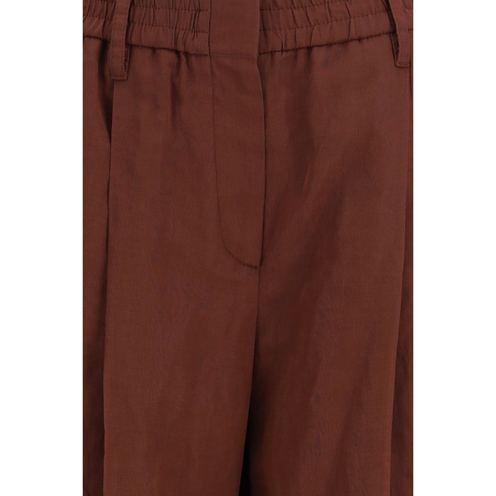 Brunello Cucinelli Brown Cotton Casual Pants | Regal Royce