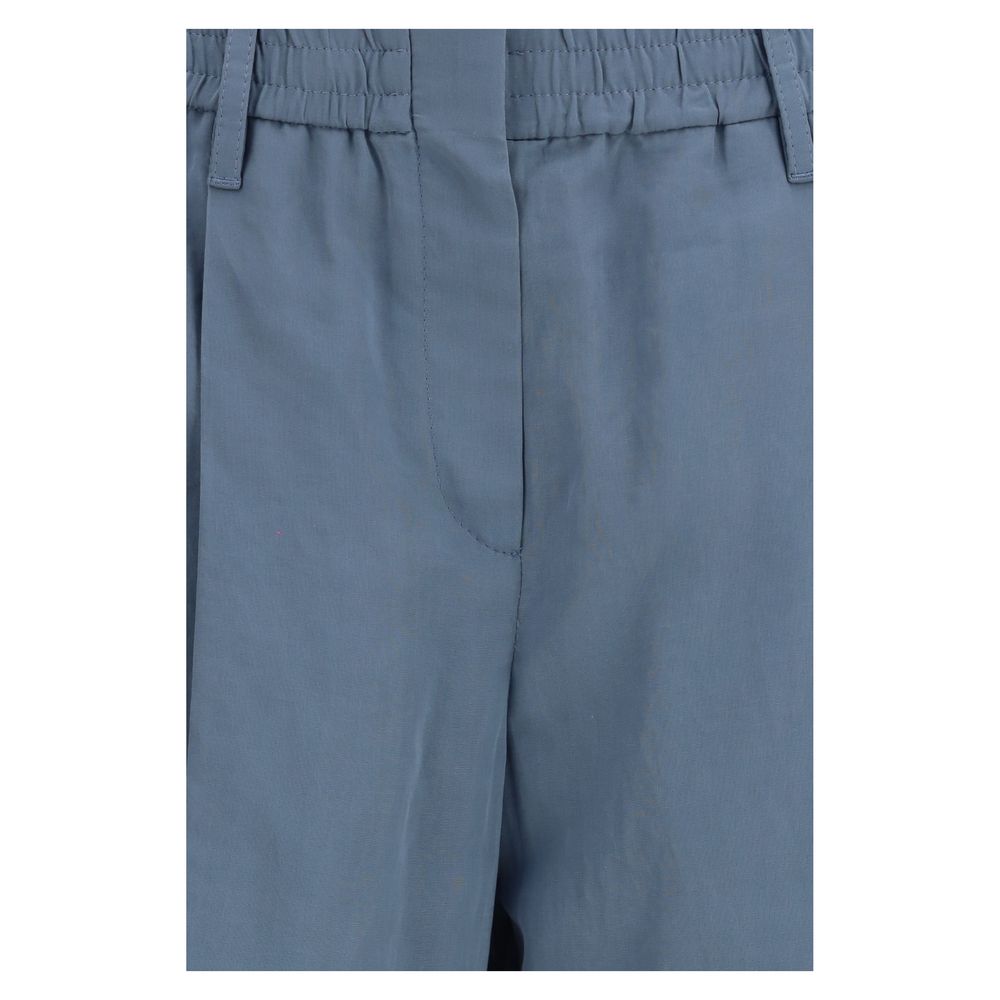 Brunello Cucinelli Blue Cotton Casual Pants | Regal Royce