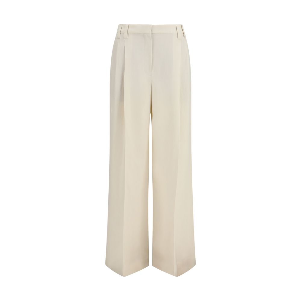 Brunello Cucinelli Beige Viscose Casual Pants | Regal Royce