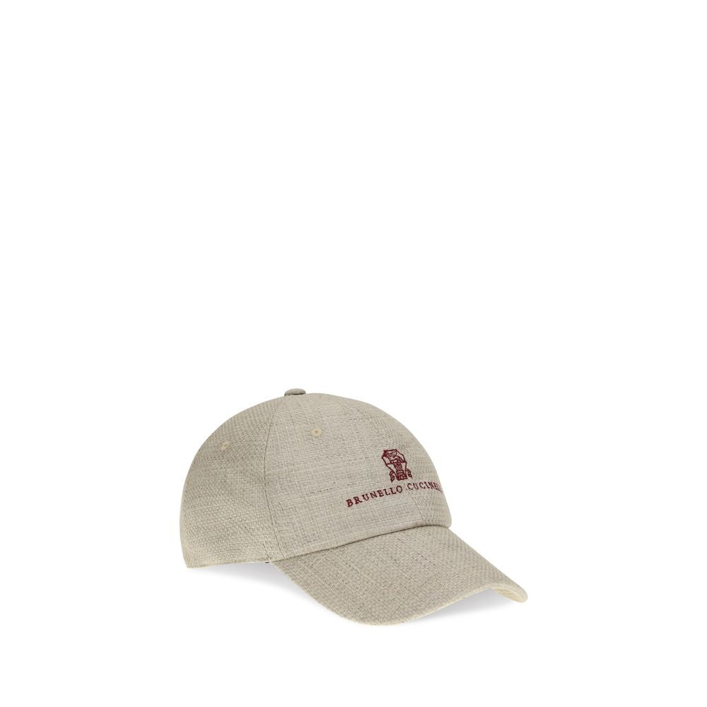 Brunello Cucinelli Beige Silk Cap (Baseball Hat) | Regal Royce
