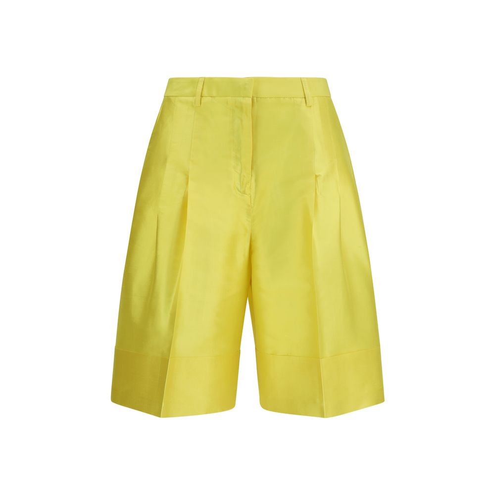 Sara Roka Bicolor Silk Bermuda Shorts | Regal Royce