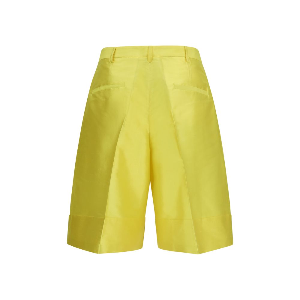 Sara Roka Bicolor Silk Bermuda Shorts | Regal Royce