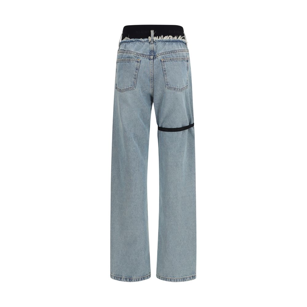 ALAINPAUL Blue Cotton High-Waisted Jean | Regal Royce