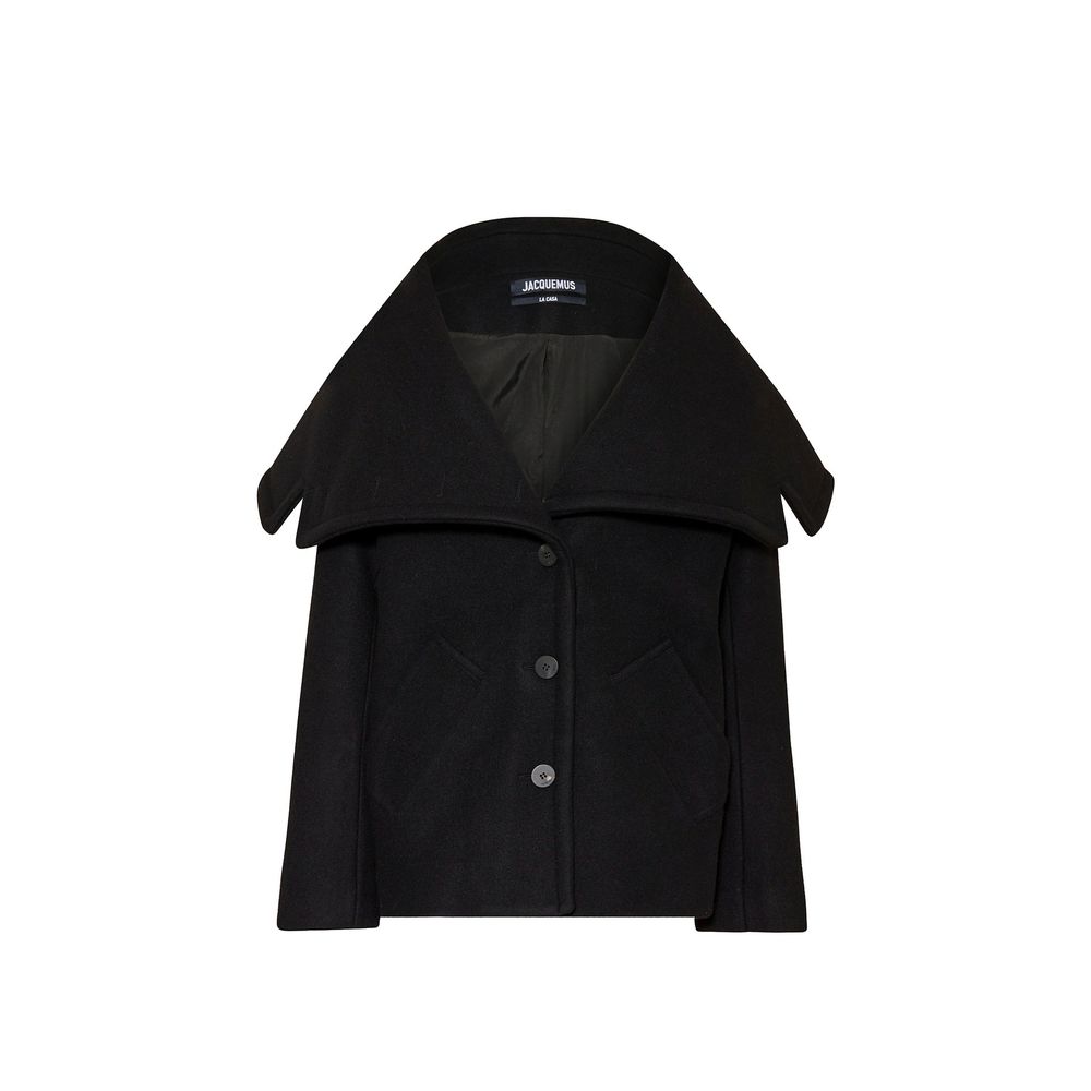 Jacquemus Black Virgin Wool Coat | Regal Royce