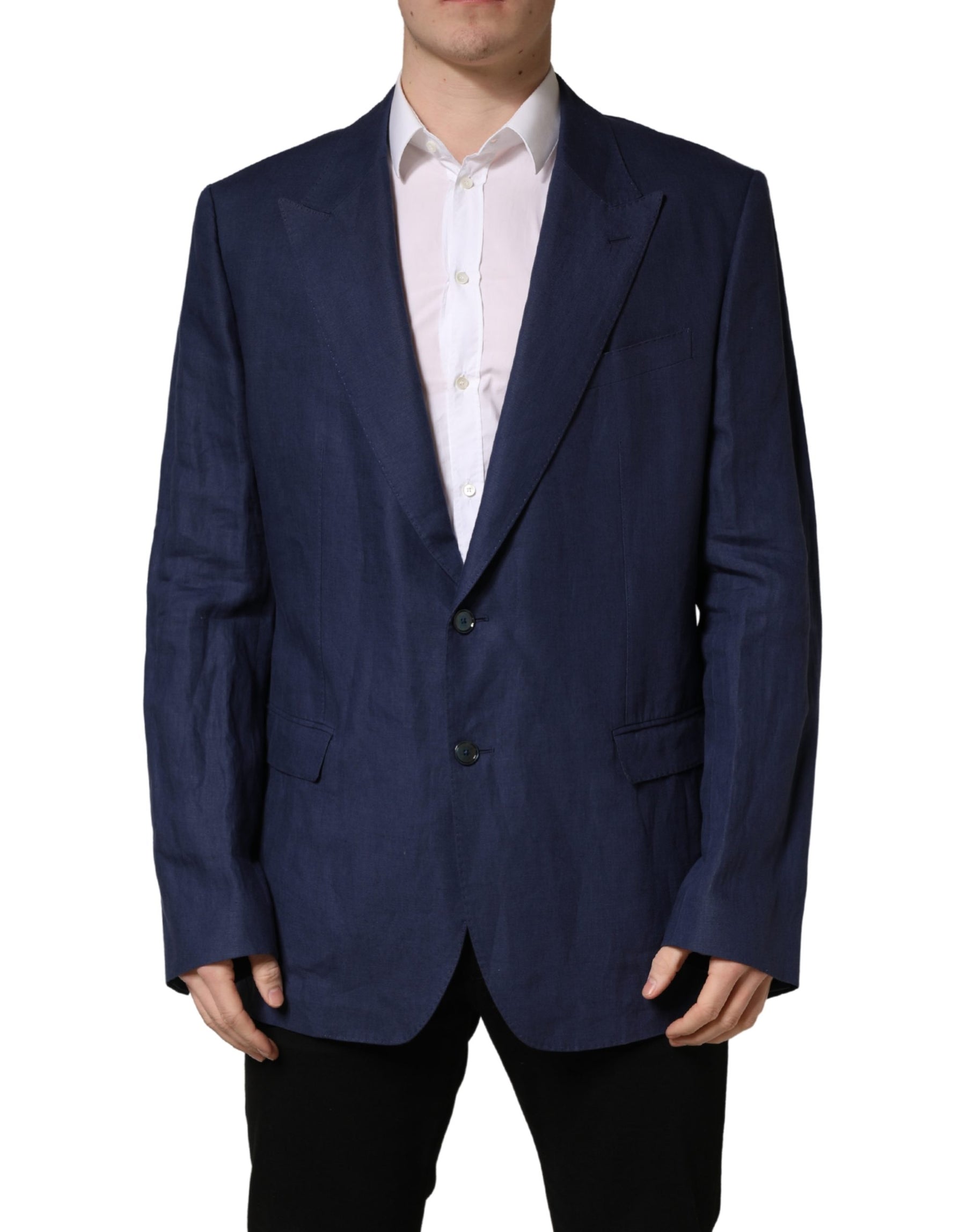 Dolce & Gabbana Blue Single Breasted 2 Button Suit Jacket | Regal Royce