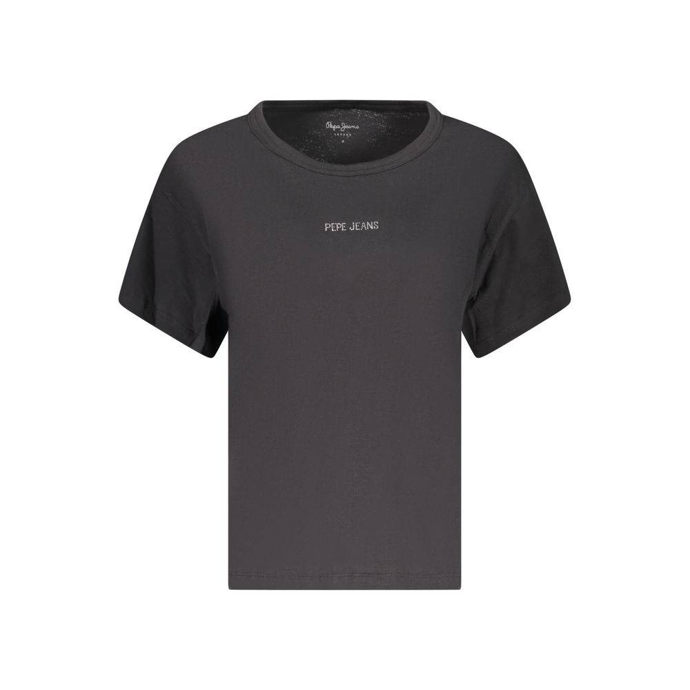 Pepe Jeans Black Cotton Women T-Shirt | Regal Royce
