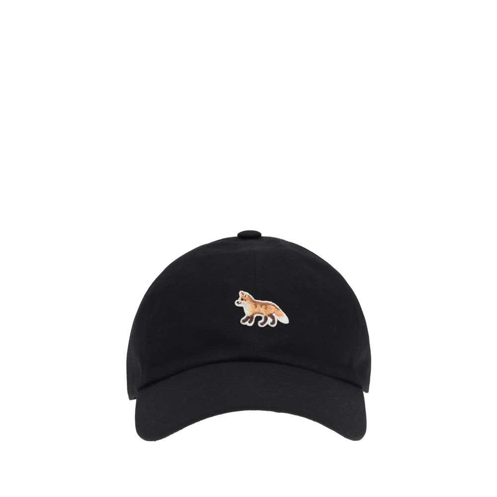 Maison Kitsuné Black Cotton Cap (Baseball Hat) | Regal Royce