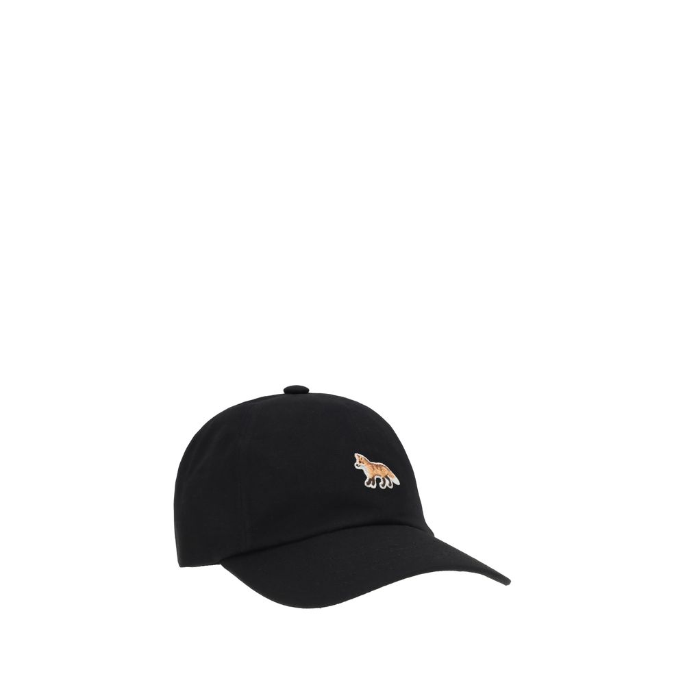 Maison Kitsuné Black Cotton Cap (Baseball Hat) | Regal Royce