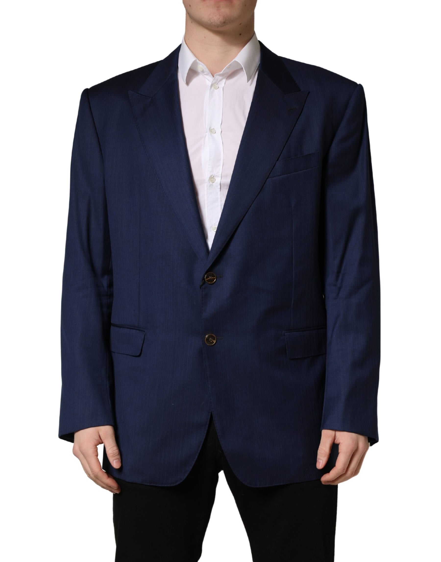 Dolce & Gabbana Blue Single Breasted 2 Button Suit Jacket | Regal Royce