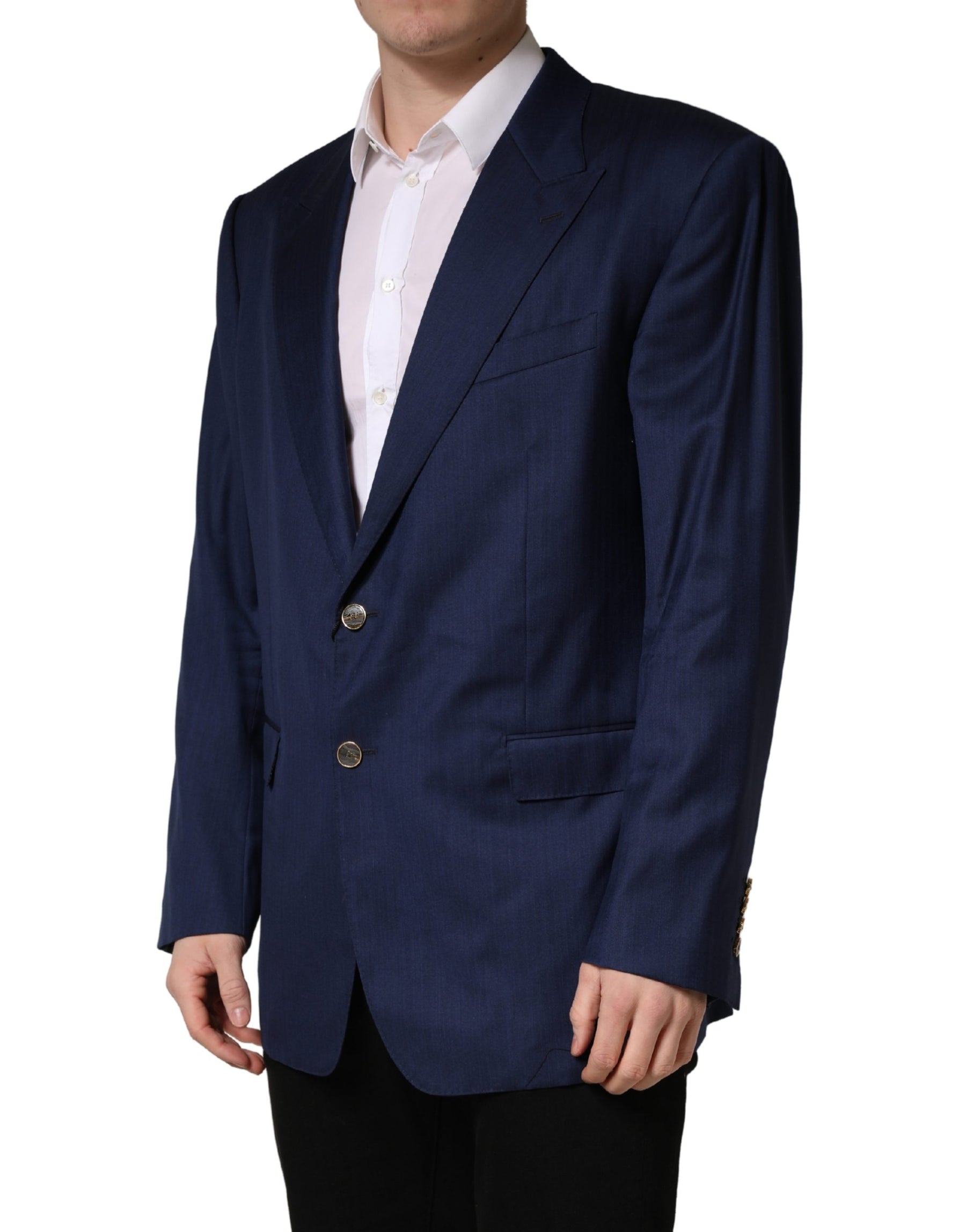 Dolce & Gabbana Blue Single Breasted 2 Button Suit Jacket | Regal Royce