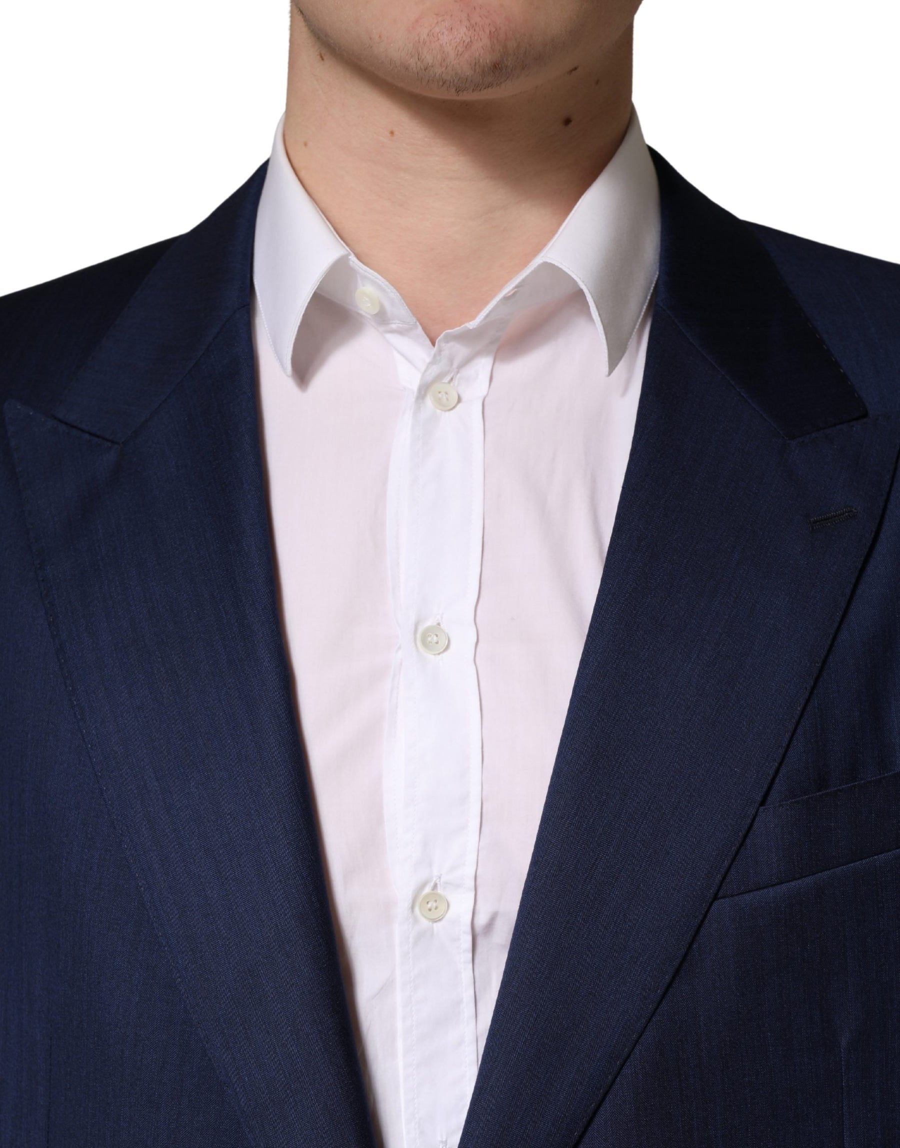 Dolce & Gabbana Blue Single Breasted 2 Button Suit Jacket | Regal Royce
