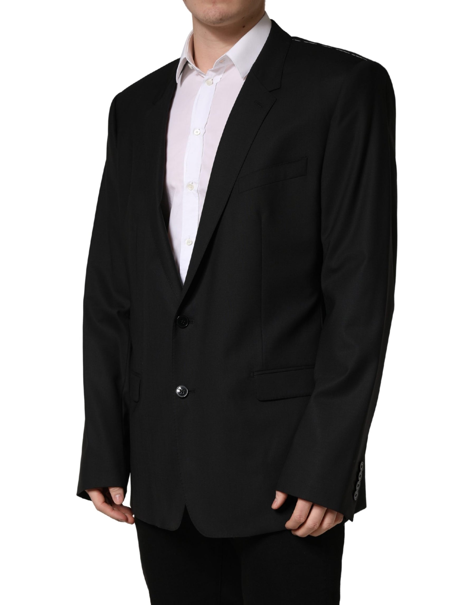 Dolce & Gabbana Black Single Breasted 2 Button Suit Jacket | Regal Royce