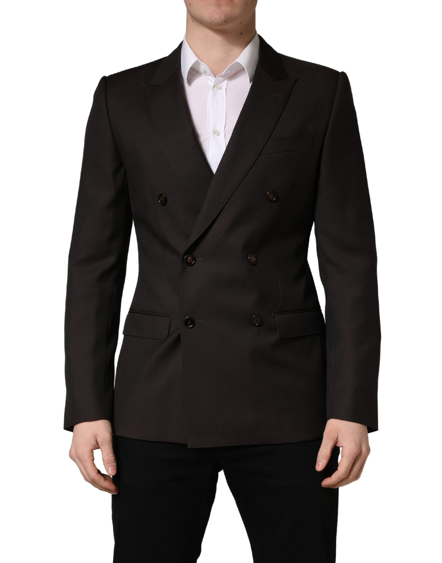 Dolce & Gabbana Dark Violet Wool Double Breasted Suit Jacket | Regal Royce