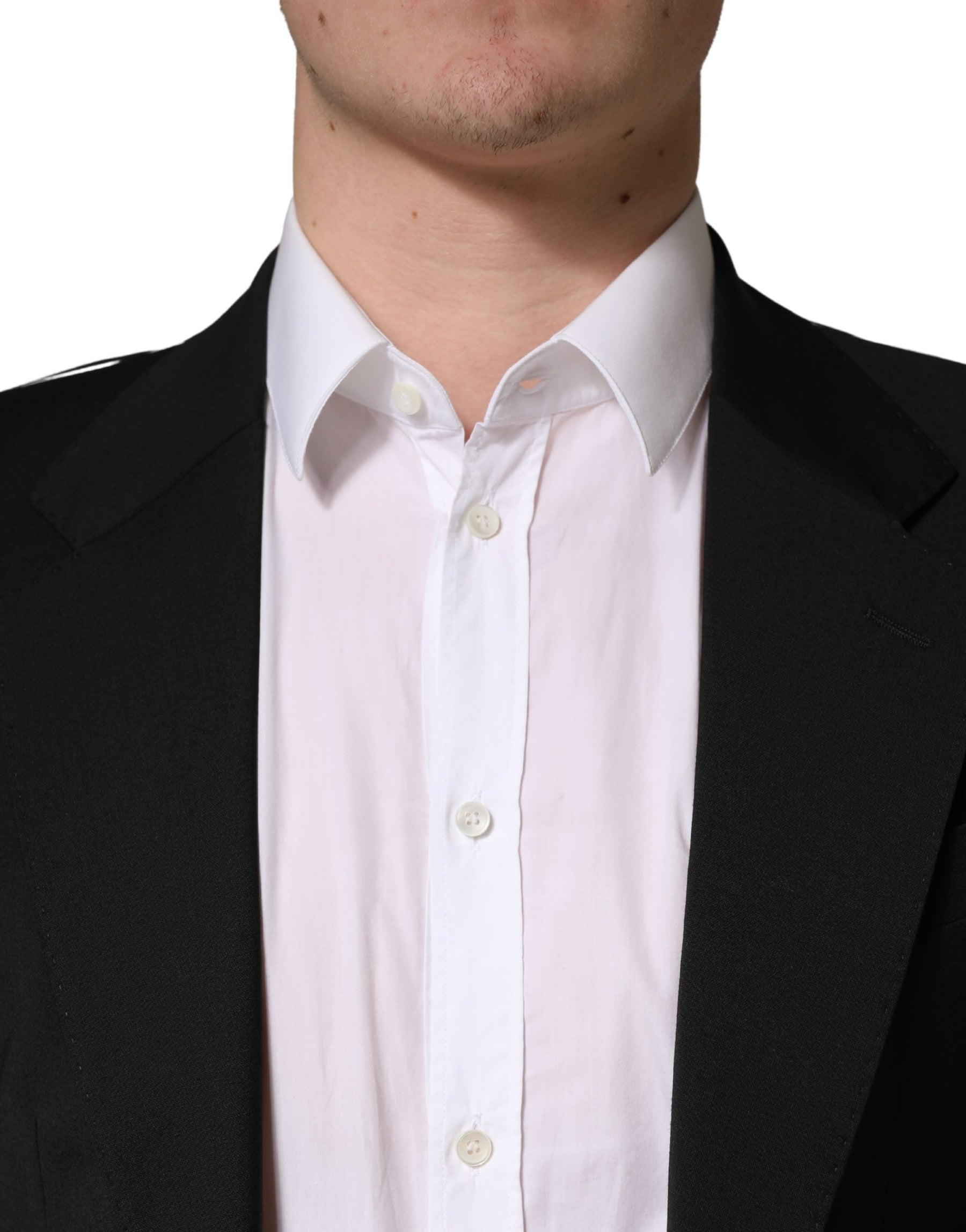 Dolce & Gabbana Black Polyester 2 Buttons Men Suit Jacket | Regal Royce