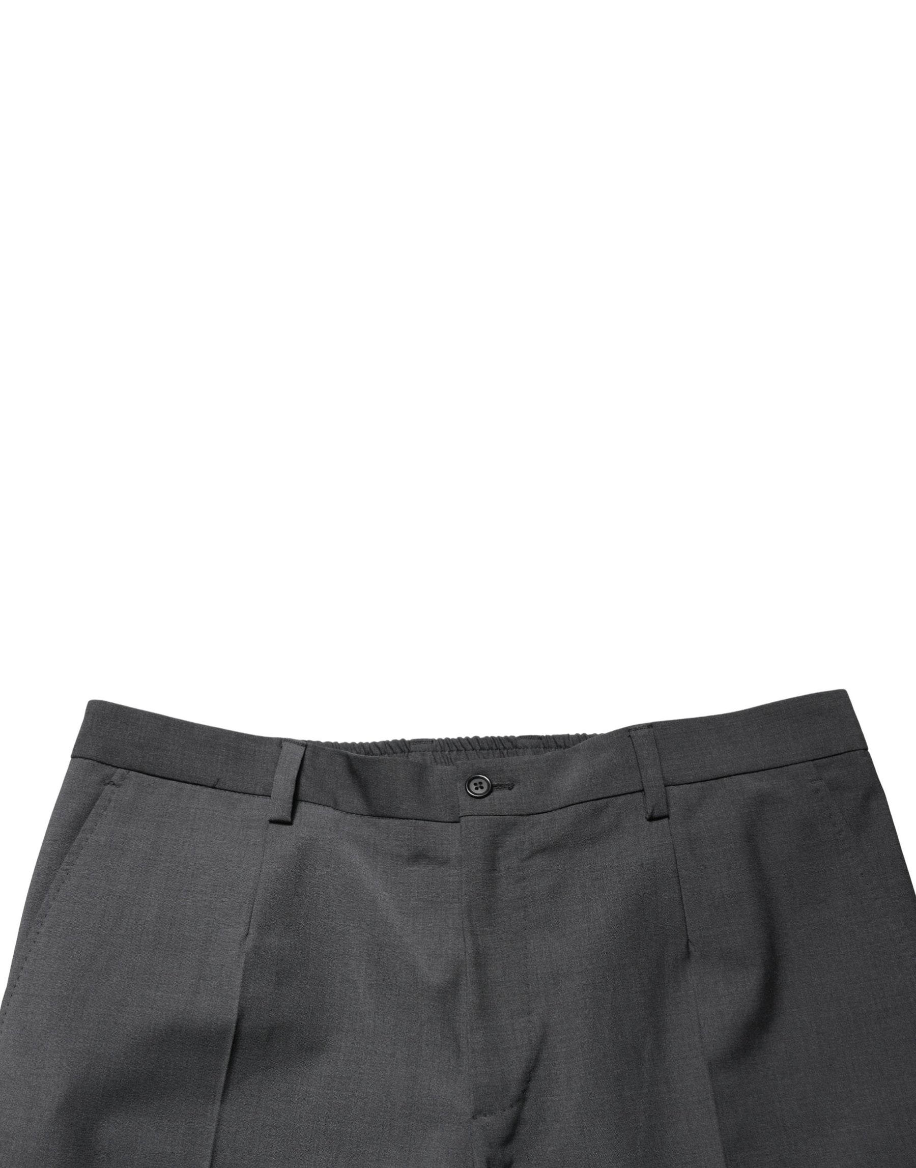 Dolce & Gabbana Dark Gray Wool Cropped Chino Trouser Pants | Regal Royce