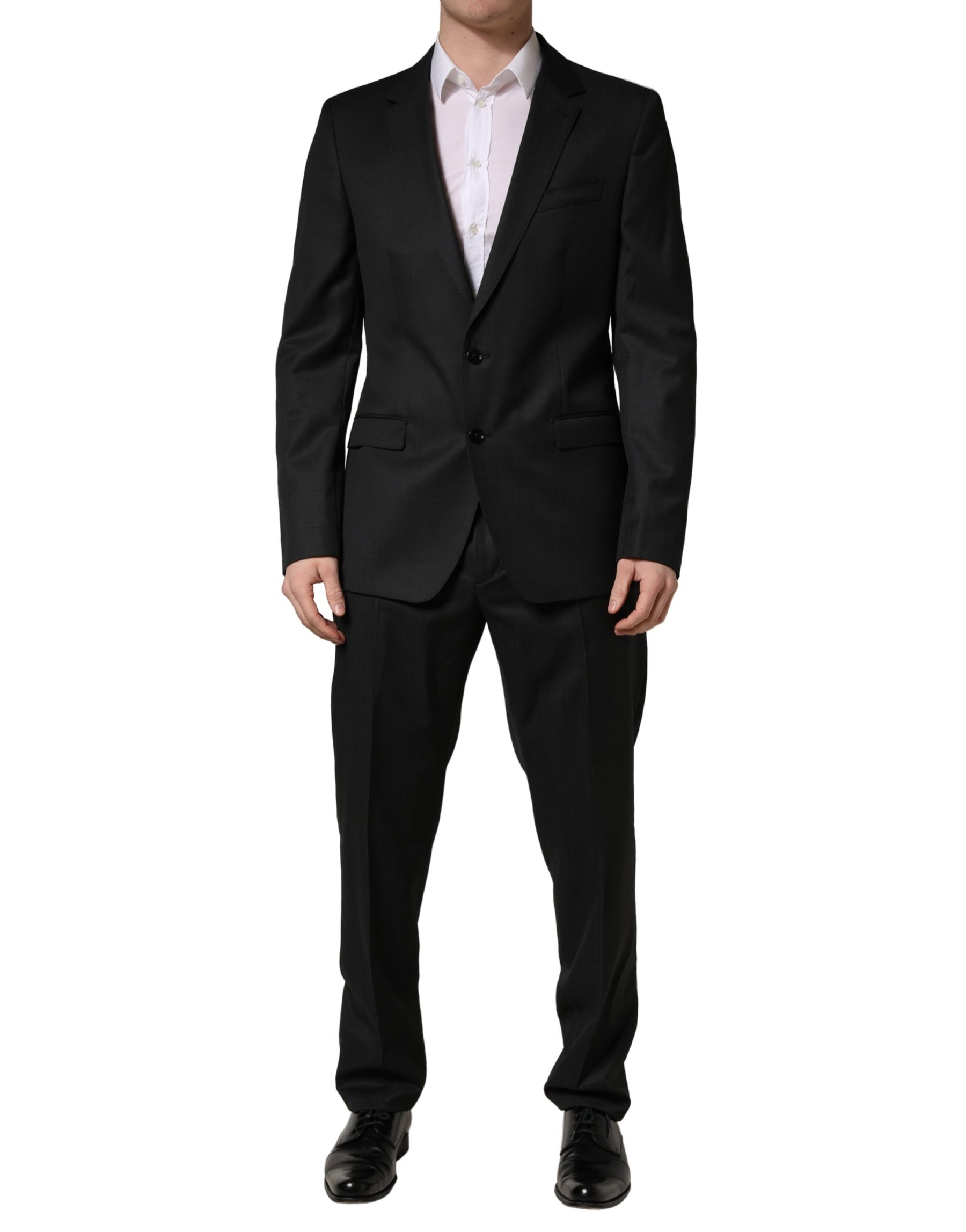 Dolce & Gabbana Black Wool 2 Buttons Formal 2 Piece Suit | Regal Royce