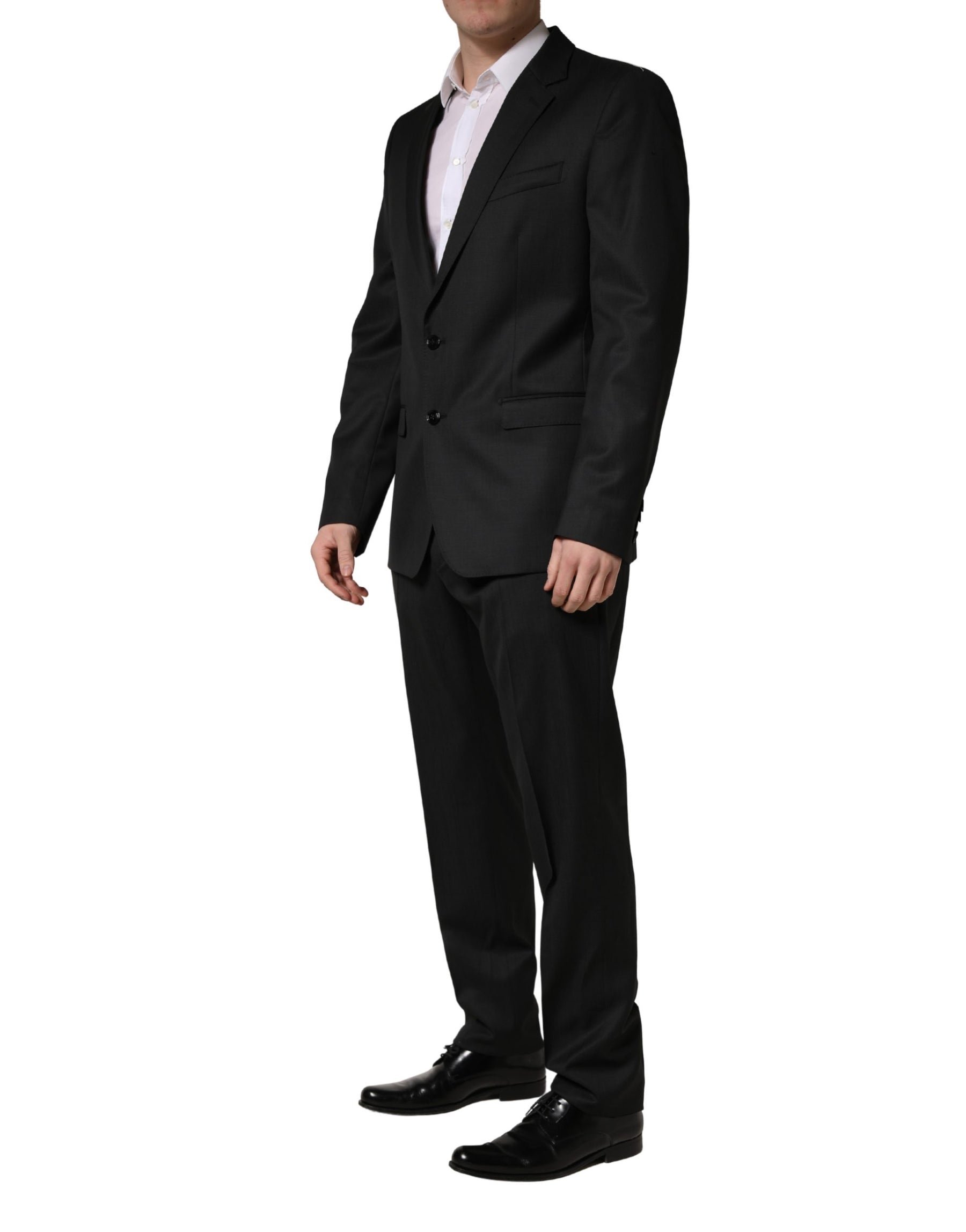 Dolce & Gabbana Black Wool 2 Buttons Formal 2 Piece Suit | Regal Royce