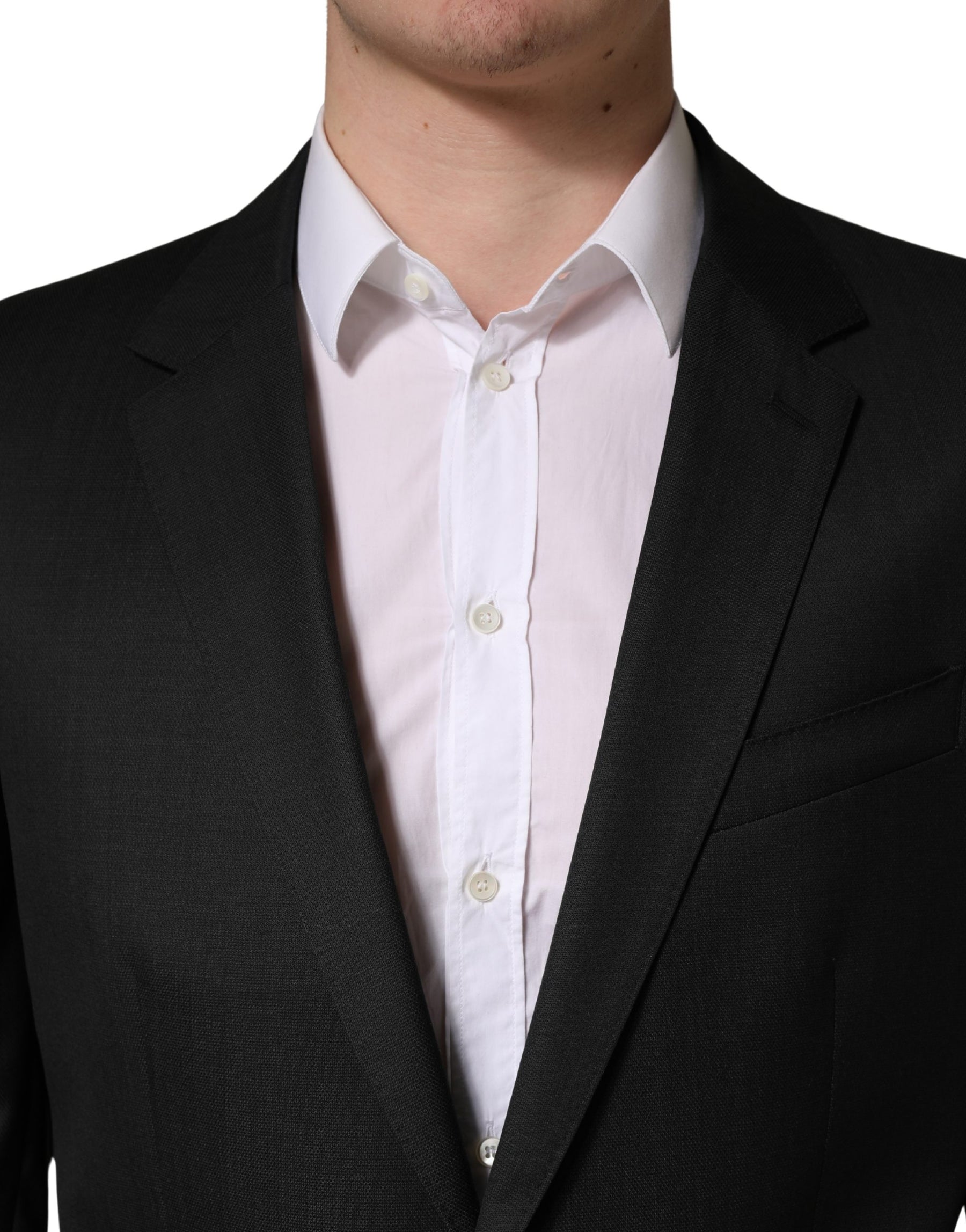 Dolce & Gabbana Black Wool 2 Buttons Formal 2 Piece Suit | Regal Royce