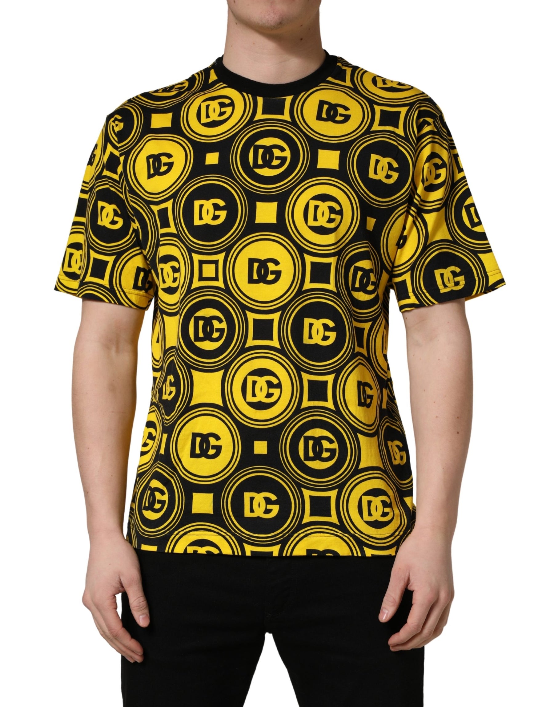 Invicta Yellow Black Logo Geometric Pattern T-shirt | Regal Royce