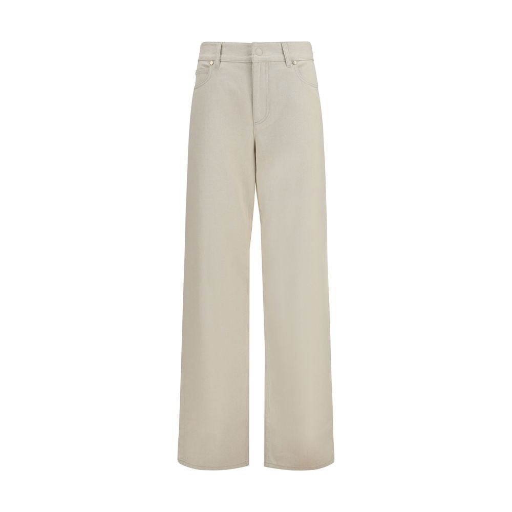 Fendi Beige Cotton Straight-Leg Jeans | Regal Royce