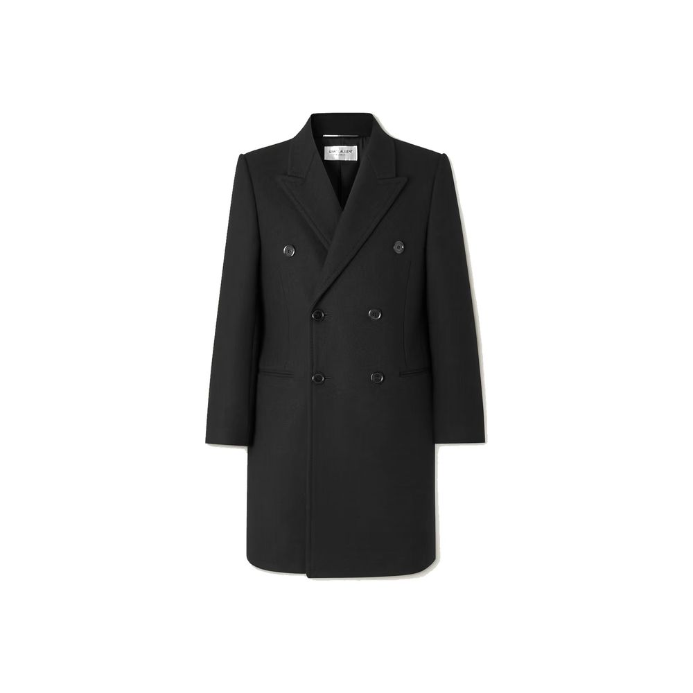 Saint Laurent Black Wool Coat | Regal Royce