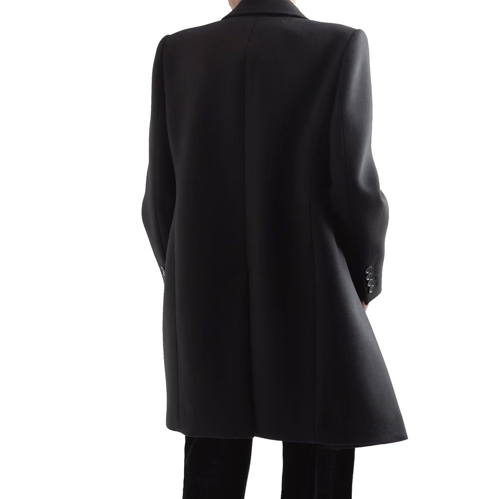 Saint Laurent Black Wool Coat | Regal Royce