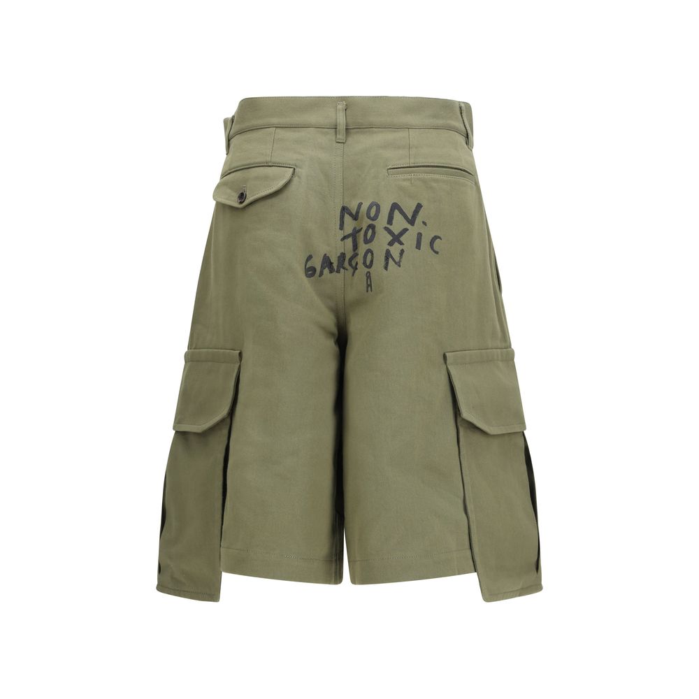 Comme Des Garçons Bicolor Cotton Bermuda Shorts | Regal Royce