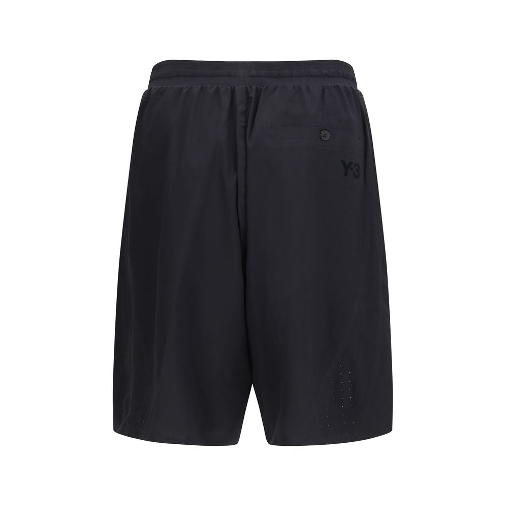 Y-3 Black Polyester Bermuda Shorts | Regal Royce