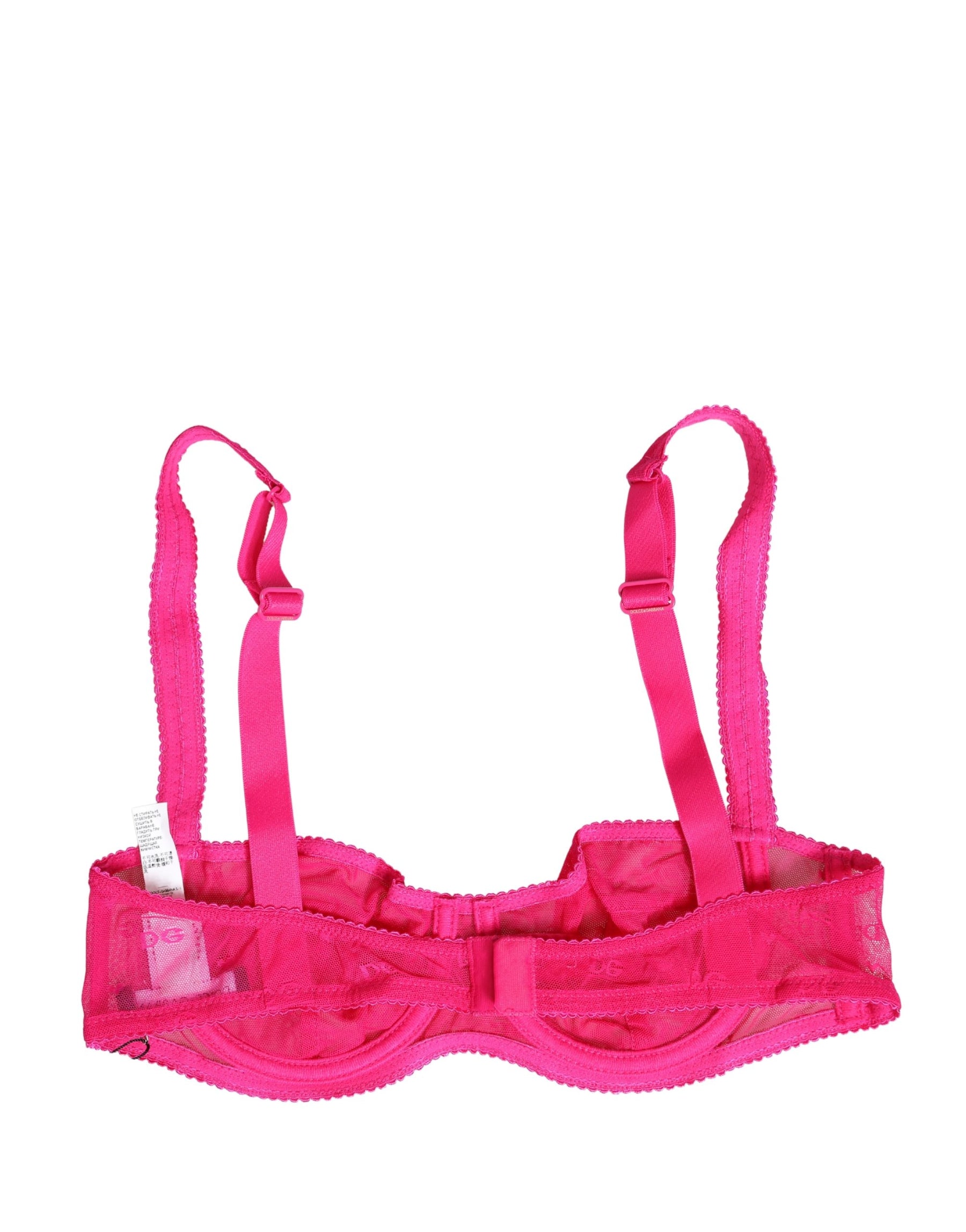 Dolce & Gabbana Pink Lace Mesh Underwire Balconnet Bra Underwear | Regal Royce