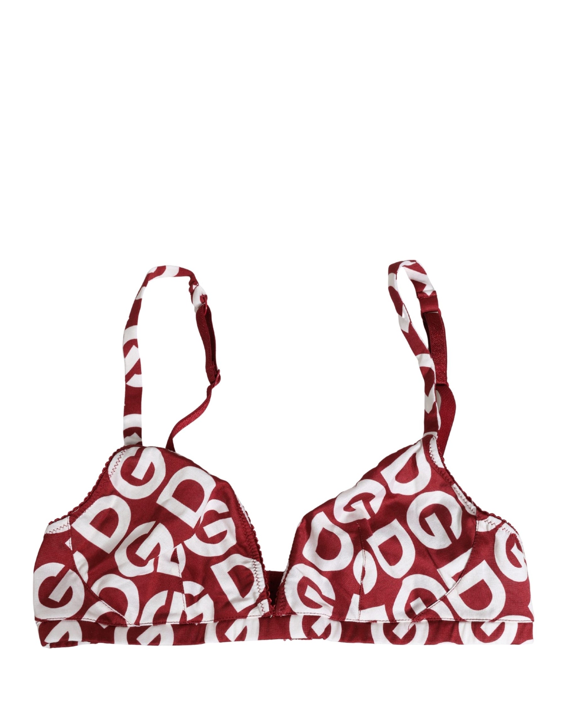 Dolce & Gabbana Red Logo Monogram Cotton Soft Cup Bra Underwear | Regal Royce